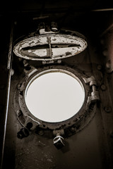 porthole window on the S.S. Keewatin in Port McNichol, Ontario, Canada