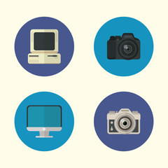 flat design gadgets technology icons