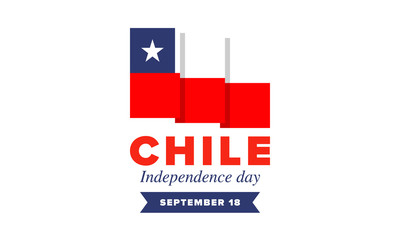 Chile Independence Day. Happy national holiday Fiestas Patrias. Freedom day. Celebrate annual in September 18. Chile flag. Patriotic chilean design. Poster, card, banner, template, background. Vector