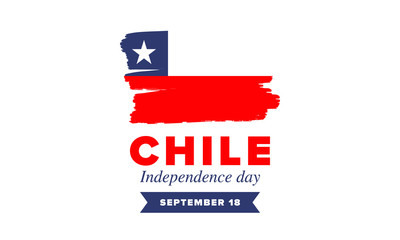 Chile Independence Day. Happy national holiday Fiestas Patrias. Freedom day. Celebrate annual in September 18. Chile flag. Patriotic chilean design. Poster, card, banner, template, background. Vector