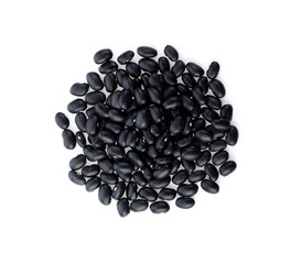 Black beans on white background
