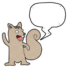 digitally drawn illustration squirrels and speech bubbles design. hand drawing texture style