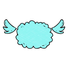 digitally drawn illustration clouds design. hand drawing texture style