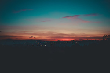 sunset in the mountains