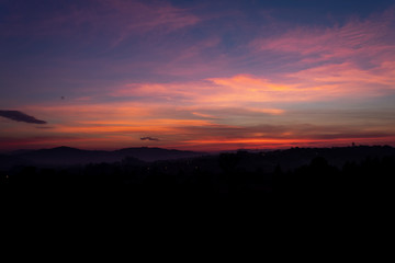 sunset in mountains
