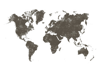 Obraz premium brązowa mapa świata
