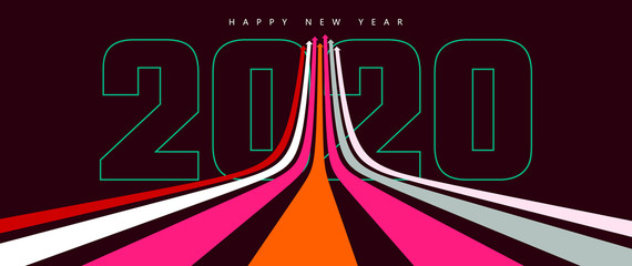 Sense of perspective arrows, going to 2020,growth meaning.