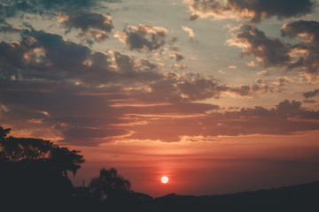 sunset in the mountains