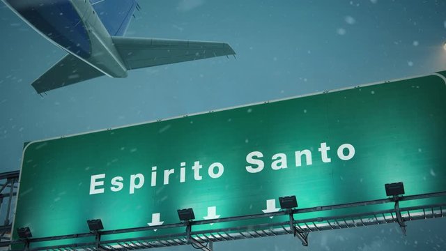 Airplane Takeoff Espirito Santo in Christmas