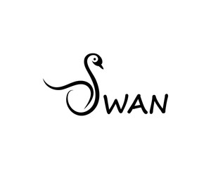 Swan logo Template vector illustration design