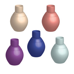 set of bottles isolated on white background