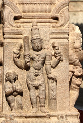 Fototapeta na wymiar Beautiful Statue in Stone Pillar