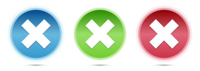Obraz premium Cross icon glass round buttons set illustration
