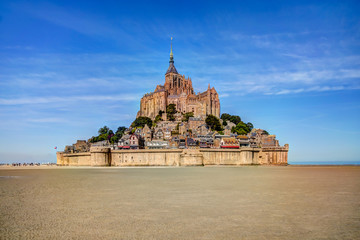 Exterior views of Mont St Michel in northern France