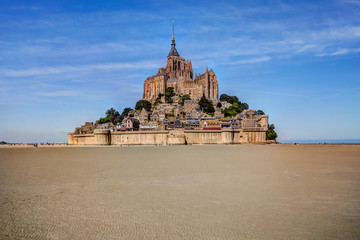 Exterior views of Mont St Michel in northern France