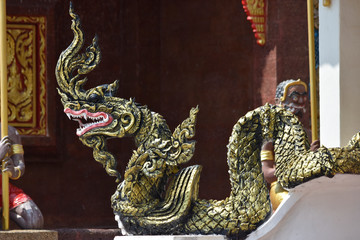statue king of snake in thai legend.