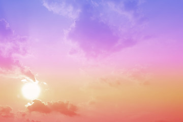 sky with clouds and sun