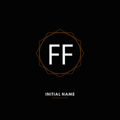 F FF Initial logo letter with minimalist concept. Vector with scandinavian style logo.