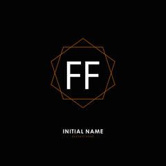 F FF Initial logo letter with minimalist concept. Vector with scandinavian style logo.