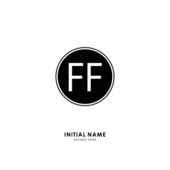 Fototapeta premium F FF Initial logo letter with minimalist concept. Vector with scandinavian style logo.