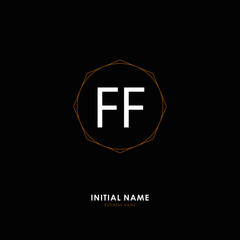 Obraz premium F FF Initial logo letter with minimalist concept. Vector with scandinavian style logo.