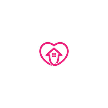 Combination of home and love logo design vectors modern