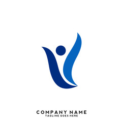 Creative people logo design template