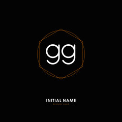 G GG Initial logo letter with minimalist concept. Vector with scandinavian style logo.