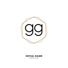 G GG Initial logo letter with minimalist concept. Vector with scandinavian style logo.