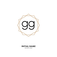 G GG Initial logo letter with minimalist concept. Vector with scandinavian style logo.