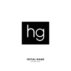 H G HG Initial logo letter with minimalist concept. Vector with scandinavian style logo.