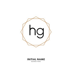 H G HG Initial logo letter with minimalist concept. Vector with scandinavian style logo.