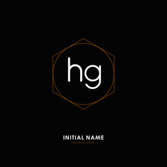 H G HG Initial logo letter with minimalist concept. Vector with scandinavian style logo.