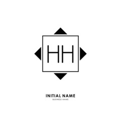 H HH Initial logo letter with minimalist concept. Vector with scandinavian style logo.