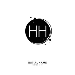 H HH Initial logo letter with minimalist concept. Vector with scandinavian style logo.