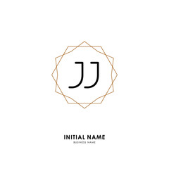 J JJ Initial logo letter with minimalist concept. Vector with scandinavian style logo.