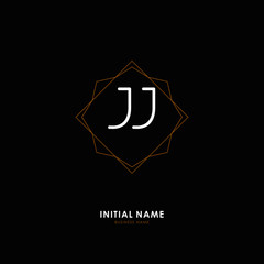 J JJ Initial logo letter with minimalist concept. Vector with scandinavian style logo.