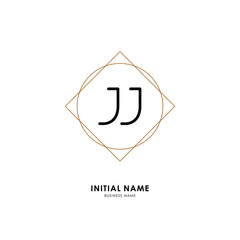 J JJ Initial logo letter with minimalist concept. Vector with scandinavian style logo.