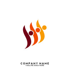 Creative people logo design template