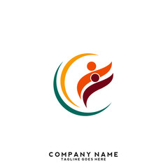 Creative people logo design template