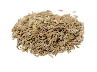 cumin seeds on white background