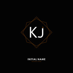 K J KJ Initial logo letter with minimalist concept. Vector with scandinavian style logo.