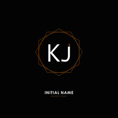 K J KJ Initial logo letter with minimalist concept. Vector with scandinavian style logo.