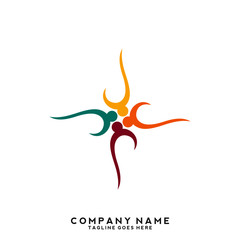 Creative people logo design template