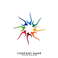Fototapeta premium Creative people logo design template