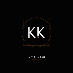 K KK Initial logo letter with minimalist concept. Vector with scandinavian style logo.