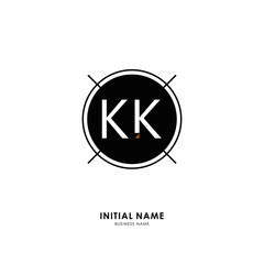 K KK Initial logo letter with minimalist concept. Vector with scandinavian style logo.