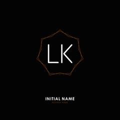 L K LK Initial logo letter with minimalist concept. Vector with scandinavian style logo.