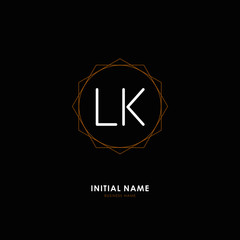 L K LK Initial logo letter with minimalist concept. Vector with scandinavian style logo.