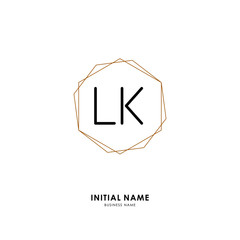L K LK Initial logo letter with minimalist concept. Vector with scandinavian style logo.
